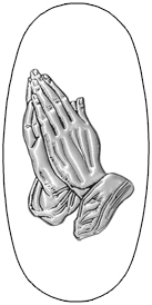 DASOV 516 SL WT Silver Praying Hands White Background copy